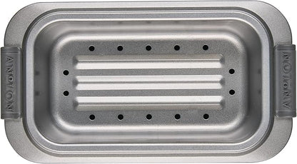 Anolon Advanced Nonstick Bakeware 2-Piece Loaf Pan Set, Gray with Silicone Grips - 54715