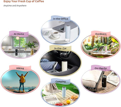 Portable Electric Coffee Grinder, Rechargeable Handheld Grinder with Stainless Steel Conical Burr, Adjustable Grind Settings, for Espresso, Moka, Pour Over, French Press, Cold Brew, Lilac
