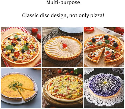 9.6 inch Pizza Pan With Holes, Carbon Steel Perforated Non-Stick Bakeware for Home Kitchen Oven, 2 Pack