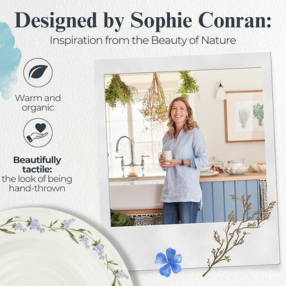 Portmeirion Sophie Conran Lavandula 11 Inch Dinner Plate, Lavender Sprig Design in Soft Purple & Green - Elegant Porcelain Dish for Spring Meals, Garden Parties, Special Events & Everyday Dining