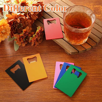 QTLCOHD 60 Pieces Credit Card Bottle Opener Stainless Steel Bottle Opener Bulk Metal Card Size Beer Bottle Openers for Wallet Pocket Wedding Party Favor (Mixed Color)