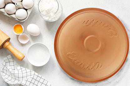 Reston Lloyd Eurita 4 Quart Terracotta Clay Non Stick Dutch Oven – Natural, Lead Cadmium‑Free, Oven & Microwave Safe, Rustic Slow-Cooker Pot Roasting & Casseroles, Healthy cooking with recipe guide