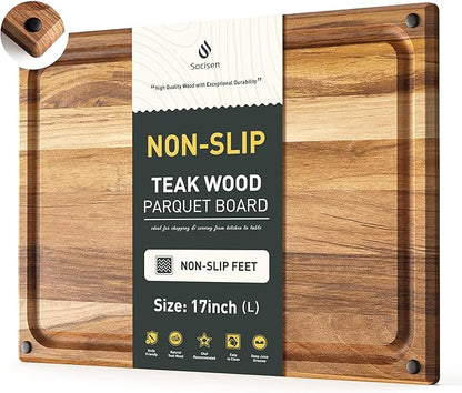 Cutting Board Wood Chopping Board Double Sided Charcuterie Boards Serving Board Kitchen Essential House Warming Hostess Host Gift Serving Tray for Christmas Wedding Birthday Anniversary Silver