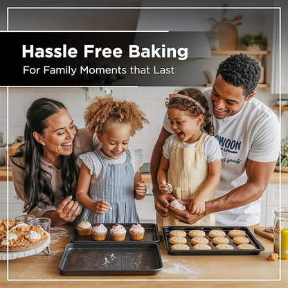 Wrenbury Quarter Sheet Pan - Carbon Steel DuraQuartz Non-Stick ¼ Baking Tray - Non Toxic Small Cookie Pan for Traybake - 13” x 11”