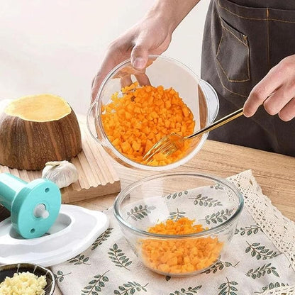 Manual vegetable Cutter Chopper, food processor Large 1.5L Bowl Effortless Meat Mincer Fruits and Herbs Chopper Garlic Onion Hand Press Manual Food Chopper (Pink)