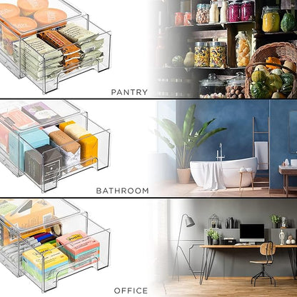Sorbus Medium Clear Storage Drawers (6 Pack)