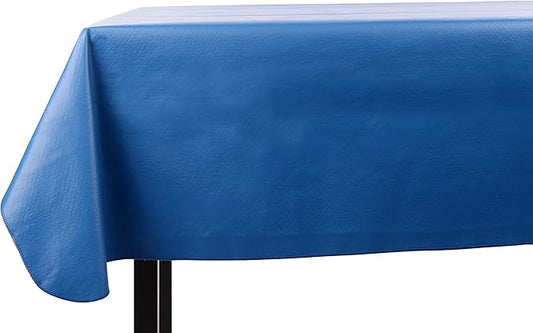 Yourtablecloth Heavy Duty Vinyl Rectangle or Square Tablecloth – 6 Gauge Heavy Duty Tablecloth – Flannel Backed – Wipeable Tablecloth with Vivid Colors & Many Sizes 52 x 70 Royal Blue