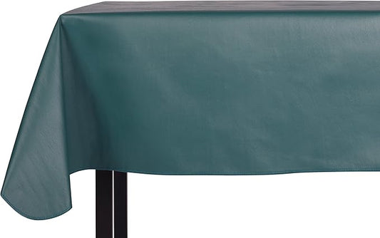 Yourtablecloth Heavy Duty Vinyl Rectangle or Square Tablecloth – 6 Gauge Heavy Duty Tablecloth – Flannel Backed – Wipeable Tablecloth with Vivid Colors & Many Sizes 52 x 70 Teal
