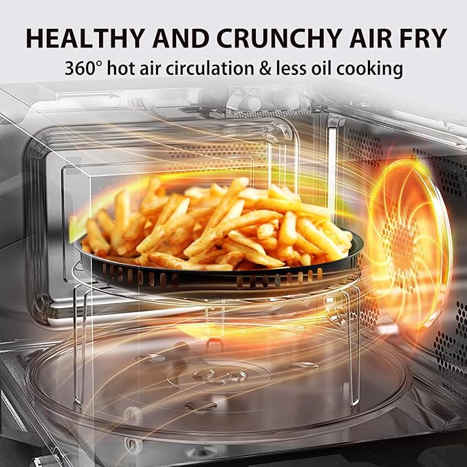 TOSHIBA 6-in-1 Inverter Countertop Microwave Oven Healthy Air Fryer Combo, MASTER Series, Air Fryer, Broil, Convection, Speedy Combi, Even Defrost, Sound On/Off 27 Auto Menu Stainless Steel