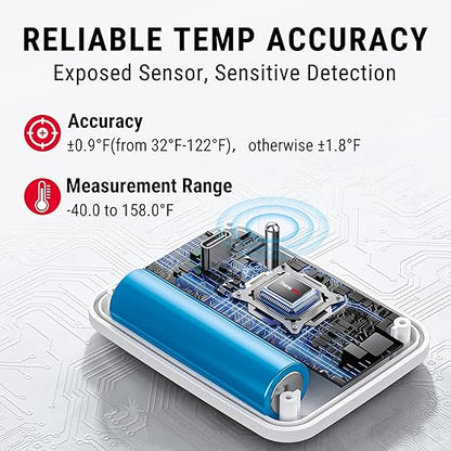 ThermoPro Wireless Freezer Fridge Thermometer with Alarm, 500 ft/150 m Range, High Accuracy, Rechargeable Refrigerator Thermometer with Backlit LCD Display, Battery Included