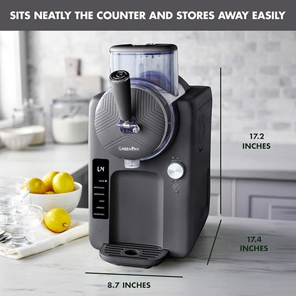 GreenPan Frost Ice Cream Machine & Frozen Drink Maker, Soft Serve, Slushie, Milkshakes & Cocktails, No Freezer Needed, 15-in-1, 7 Textures, Quiet & Rapid, Easy Clean, Family Size, Licorice Gray