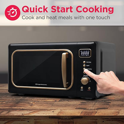 FRIGIDAIRE EMW788RETRO 0.7 cu. ft. Retro Microwave, Black-Gold