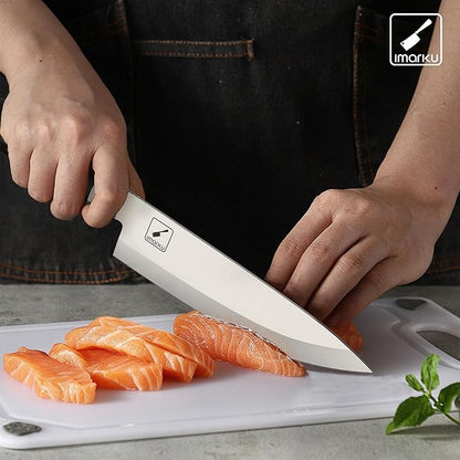 imarku Chef Knife 8-Inch Pro Japanese Kitchen Knife 7Cr17MoV High-Carbon Stainless Steel Paring Knife Ergonomic Handle Rasor Sharp Single-Bevel Edge Chrisymas and Thanksgiving Gift for Women and Men