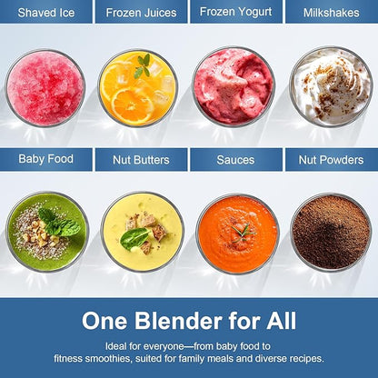 12-Piece Smoothie Blender Maker 25,000 RPM Personal Blender for Ice Crushing Smoothies & Frozen Drinks Nuts with 23oz, 32oz, 37oz Portable Cups Two 6-Leaf Stainless Steel Blades, Black