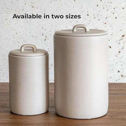 Ceramic Food Storage Jars, 108 Oz, Airtight Lid Handle, Kitchen Canisters for Grounds Coffee, Coffee Pods, Tea, Flour, Sugar, Rice, Pantry Organization or Kitchen Countertop Containers set