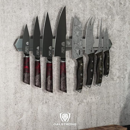 Dalstrong Magnetic Knife Holder Wall - Satin Finish 201 Stainless Steel - Knife Magnetic Strip - Elegant Design - 18" x 2" - Powerful Magnet Kitchen Bar - Easy to Mount - Securely Display your Knives