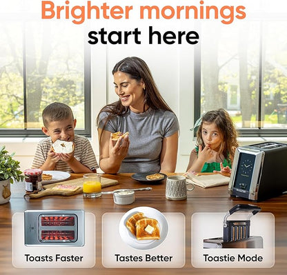 Revolution (Bundle) R180 Connect Touchscreen Smart Toaster + Toastie Press – Choose from 6 Bread Types, 7 Browning Levels, & Toastie Press Mode (Stainless Steel, 2-Slice)