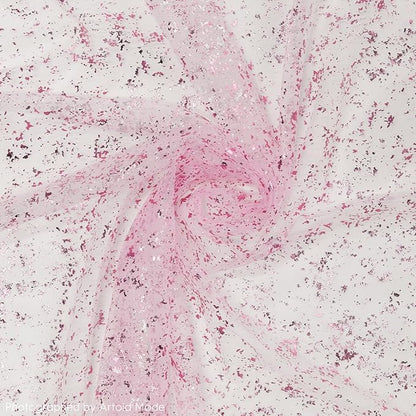Artoid Mode Pink Gold Gauze Table Runner 120 Inch 10FT, Glitter Metallic Foil Sheer Dining Wedding Anniversary Holiday Table Decor for Home Party