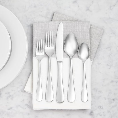 Amazon Basics Stainless Steel Dishwasher Safe Dinner Spoons with Round Edge, Large Tablespoons, 7.9 inches, Pack of 12, Silver