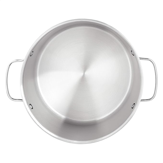 Amazon Basics Stainless Steel Stock Pot with Lid, 8 Quart, Even Heating, Easy to Clean, Silver