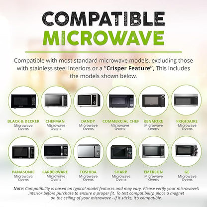 HOVER COVER Magnetic Splatter Cover, 12-Inch Clear BPA-Free Food Lid, Vented Plate Guard with Steam Vents, Anti-Splash Microwave Lid, Dishwasher Safe, Space-Saving Magnetic Storage - Ivory