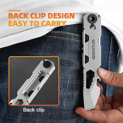EDC Pry Bar Multitool with Bi-Directional Ratchet Screwdriver & Everlasting Pen, Wrenches, Crowbar, Bottle and Box Openers - Your Versatile Companion for Everyday Carry and Camping Accessories