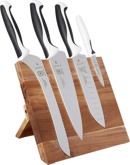 Mercer Culinary Millennia 5-Piece Magnetic Board Set Knife Block, White