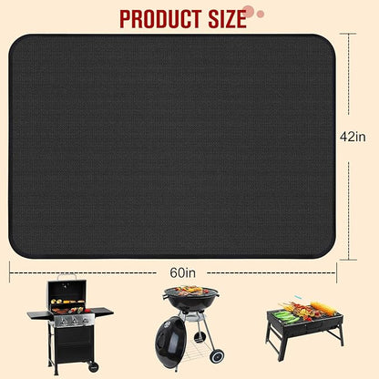 48×36 Inch Under Grill Mats for Outdoor Grill, Hearth Rugs for Fireplaces Fire Resistant, Gas and BBQ Grill Oil-Proof Water-Proof Protector for Decks, Patios and Indoor Grill