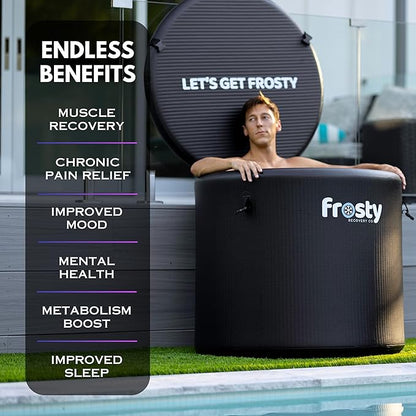 Frosty Ice Pod Pro Cold Plunge - Inflatable Ice Tub for Cold Water Therapy - Pro Grade Cold Plunge Ice Pod with Water Chiller Compatibility - The Ice Pod Cold Plunge Tub for Ice Bath and Ice Plunge