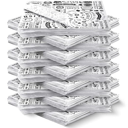 1400 Pcs 12 x 12 Inch Deli Wax Paper Sheets Grease Resistant Tray Basket Liners Newsprint Paper Water and Grease Proof Sandwich Wrapping Square Hot Dog Wrappers for Food Baking (White)