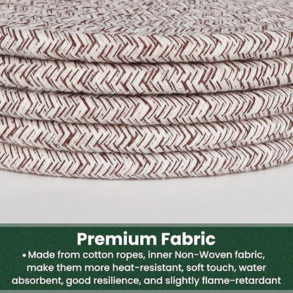 8 Inch Trivets for Hot Dishes, Hot Pots and Pans, Thick Heat Resistant Large Coaster for Kitchen, Hot Pads, Kitchen Essentials, Kitchen Decor for Table & Countertop with Storage Basket, 5 Pcs
