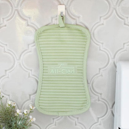 All-Clad Premium Pot Holder & Heating Pad, (2-Pack) Heat Resistant to 500 Degrees, 100% Cotton 10"x6.25" for Kitchen and Barbeque, Fennel