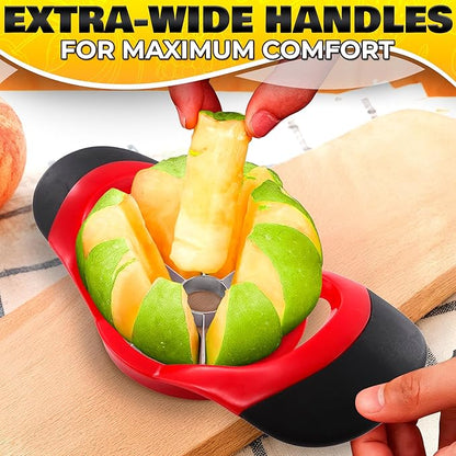 Pineapple Corer and Slicer Tool – Stainless Steel Pineapple Peeler Tool with Reinforced Thick Blade for Effortless Slicing – Core Remover and Cutter for Diced Fresh Rings, Black Handle, Easy to Clean