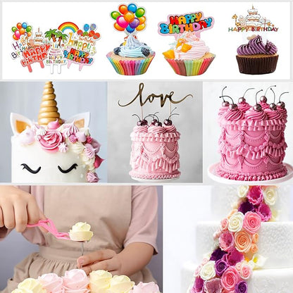 Cake Decorating Supplies Kit Tools 356pcs, Nifogo Baking Accessories with Cake Turntable, Pastry Piping Bag, Piping Icing Tips for Beginners