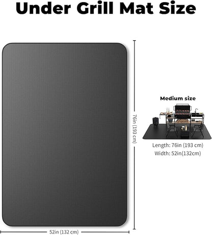 Large 76 * 52" BBQ mat for Under Grill,Double-Sided Silicone Grill mat for Outdoor Grill Deck Protector, Indoor Fireplace Mat/Fire Pit Mat (76 * 52")