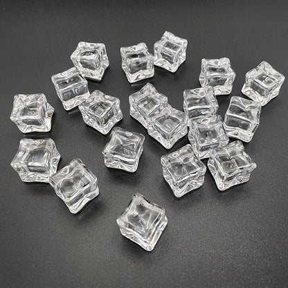 Fake Ice Cubes, 50 PCS 0.8" Fake Ice, Artificial Acrylic Crystal Diamonds for Vase Fillers, 20 mm Plastic Ice Cubes for Party, Wedding