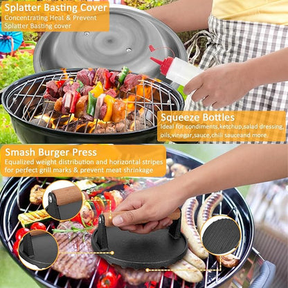 29PCS Blackstone Stainless Steel Spatula Set, Metal Spatula Set for Blackstone, Griddle Scraper/Burger Turner/Metal Grill BBQ Enlarged Spatulas Set with Carry Bag Outdoor BBQ & Teppanyaki & Camping