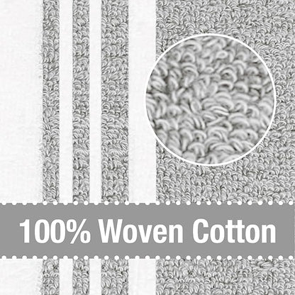 All-Clad Dual-Purpose Kitchen Towels: Highly Absorbent - 100% Cotton, 17"x30" Dish Towels for Cleaning & Drying Dishes & Glassware, 3-Pack, Titanium