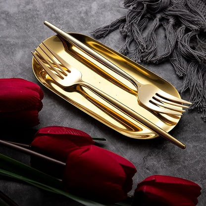 LIYH 102 Pcs Gold Plastic Silverware Disposable, Plastic Gold Utensils Heavyduty - Disposable Cutlery Includes Knives Forks and Spoons for Party, Birthday,Wedding Events