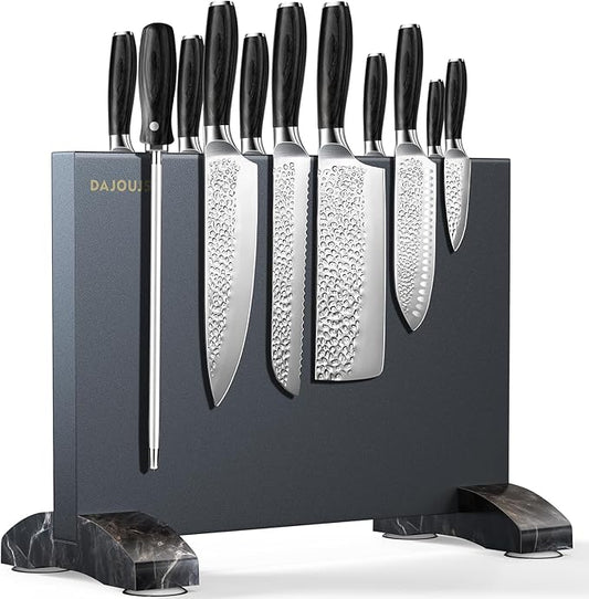 Magnetic Knife Holder, Magnetic Knife Block without Knives, Strong Double Sided Magnet Knife Storage Strip for Kitchen Counter-Black