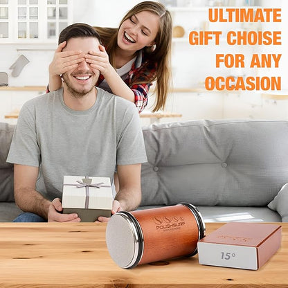 Rolling Knife Sharpener Kit for Kitchen – Chef Knife Sharpening Tool with 15° & 20° Magnetic Angle, Wooden Roller Base, Diamond Discs – Easy Manual Sharpener System