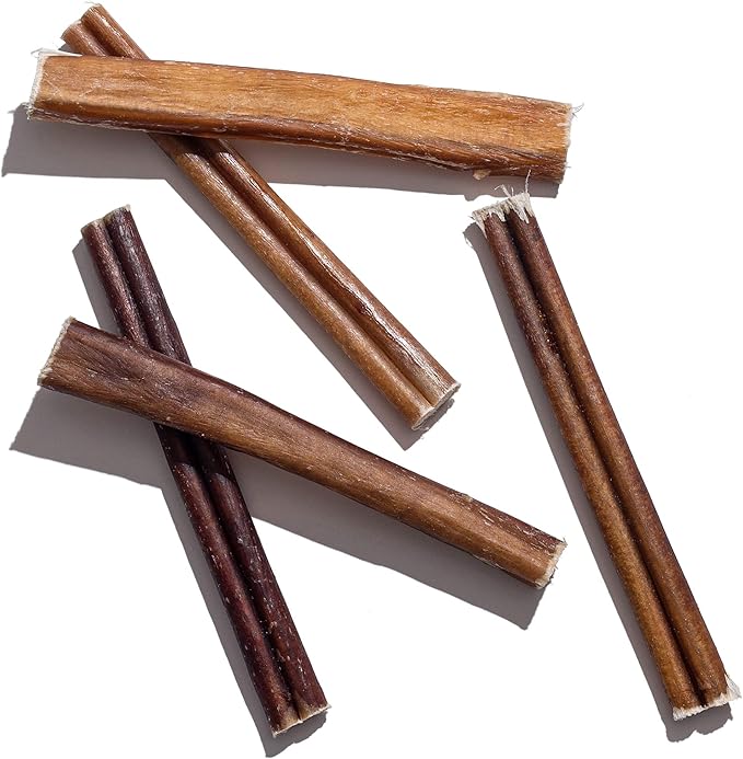 Jack&Pup 6" Bully Sticks Dog Chews | Odor Free Bully Sticks | Single Ingredient, All Natural Pizzle Sticks for Dogs (6oz, 10/12 Sticks)