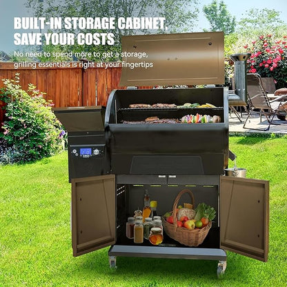 Z GRILLS 2025 Electric Pellet Grill & Smoker, 700 sq in Cooking Area, Dual-Wall Insulation, PID V2.1 Controller, Meat Probes, Easy Hopper Clean-out, Includes Grill Cover, 8 in 1 Outdoor BBQ, 700D6