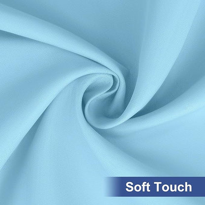 homing Rectangle Table Cloth Cover, Waterproof Polyester Elastic Fitted Tablecloth, Fits for 5 Foot Folding Tables, Washable Table Protector for Picnic, Camping, Outdoor (Light Blue, 30" x 60")