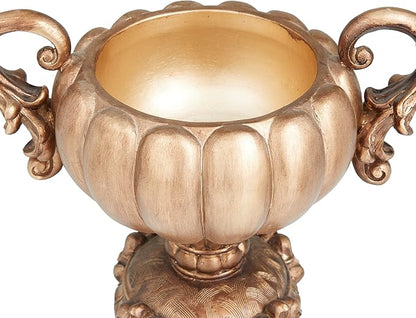 Deco 79 Polystone Solid Decorative Jars, 12" x 8" x 13", Bronze