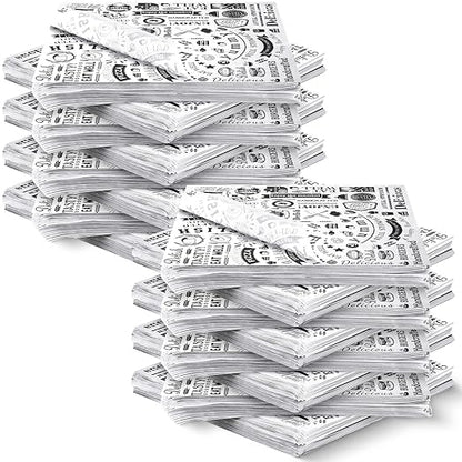 1800 Pcs 12 x 12 Inch Deli Wax Paper Sheets Grease Resistant Tray Basket Liners Newsprint Paper Water and Grease Proof Sandwich Wrapping Square Hot Dog Wrappers for Food Baking (White)