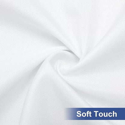 homing Rectangle Table Cloth Cover, Waterproof Polyester Elastic Fitted Tablecloth, Fits for 8 Foot Folding Tables, Washable Table Protector for Picnic, Camping, Outdoor (White, 30" x 96")