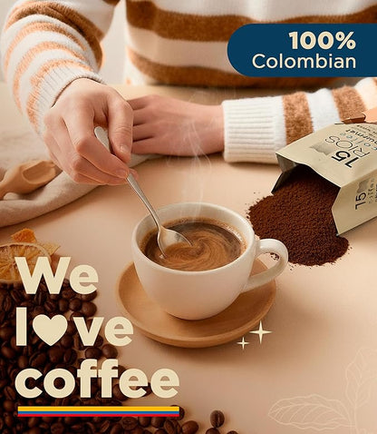 Colombian Ground Coffee Medium Dark Roast Low Acid Smooth Bold Rich Taste With Chocolate Sweet Notes Arabica Single Origin High Altitude Fresh Roasted Premium Espresso Gift Artisan Gourmet Flavor 12oz