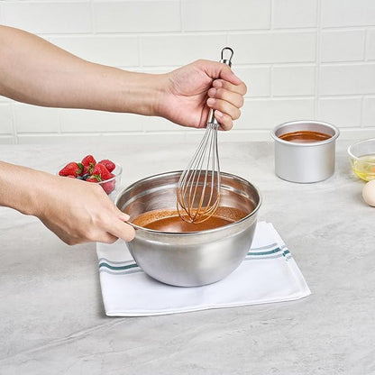 Restaurantware-German Standard 10.6 Inch French Whisk, 1 Dishwashable Kitchen Wire Whisk - Ergonomic Handle, Durable, Stainless Steel French Whip, For Blending, Stirring, Mixing Of Ingredients