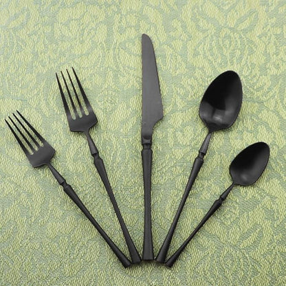 Gugrida Unique & Beautiful Flatware Set - 20 Piece Iridescent Silverware Sets | 18/10 Stainless Steel Reusable Cutlery Set | Black Utensils Service For 4 with Dessert Fork, Knife, Spoon, Dinner Fork